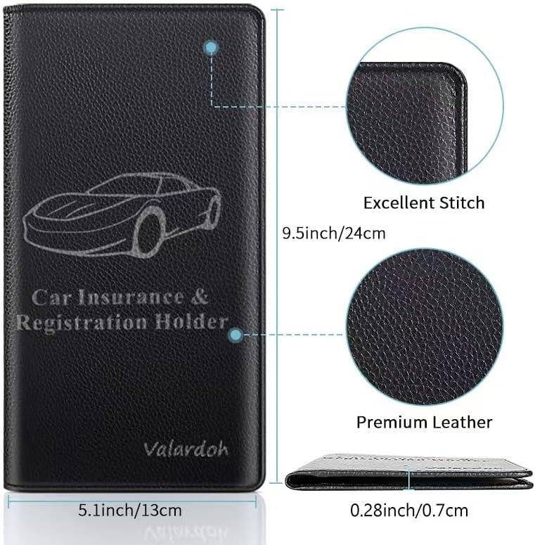 Premium Black Car Registration and Insurance Card Holder - Driver License Document Holder