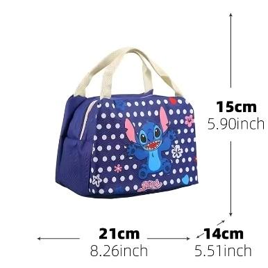 Blue Stitched Mini Insulated Lunch Bag