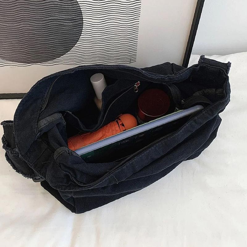 Casual Plain Shoulder Bag for Women Large Capacity Crossbody Classic Simple Bag for Daily Use