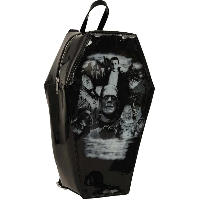 Universal Monsters Monster Collage Coffin Backpack by Rock Rebel (Black)