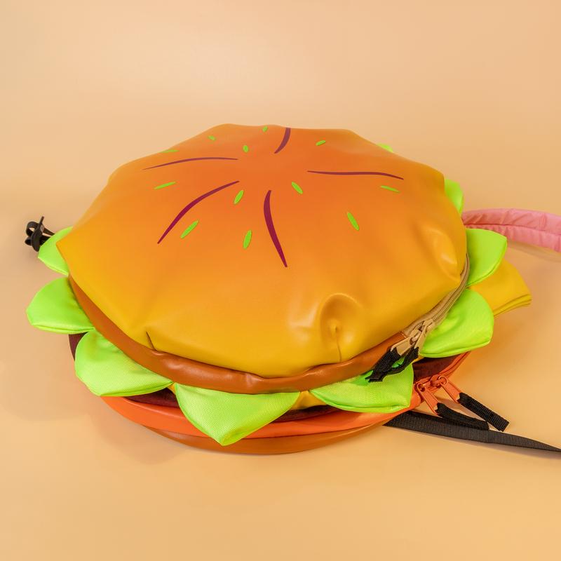 Fashionable Novelty Hamburger Design Backpack, Cute Spring Large Volume Backpack with Adjustable Strap For Daily Used, Cute Purse Student School Book Bag