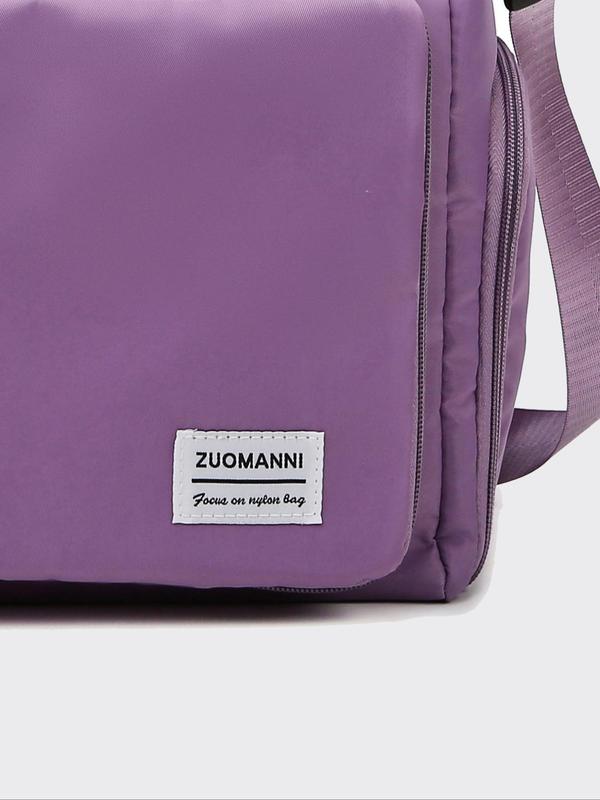 Casual Large Capacity Zipper Travel Bag, Trendy Personalized Patch Design Handheld Commuter Bag, Short-distance Business Trip Travel Portable Bag
