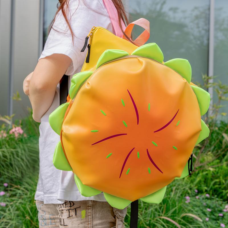 Fashionable Novelty Hamburger Design Backpack, Cute Spring Large Volume Backpack with Adjustable Strap For Daily Used, Cute Purse Student School Book Bag