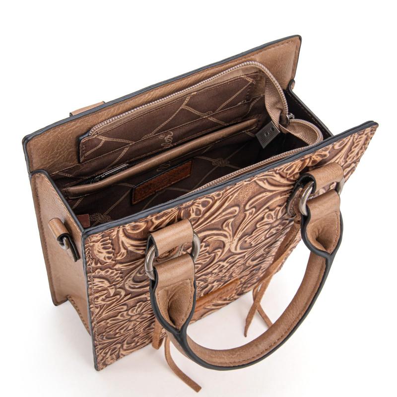 Wrangler Western Mini Top handle Embossed Carvings Shoulder Bag