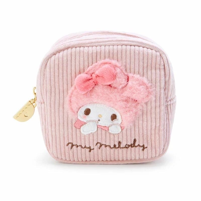 Mini Cute Cartoon Square Corduroy Zipper Coin Purses Cosmetic Bags