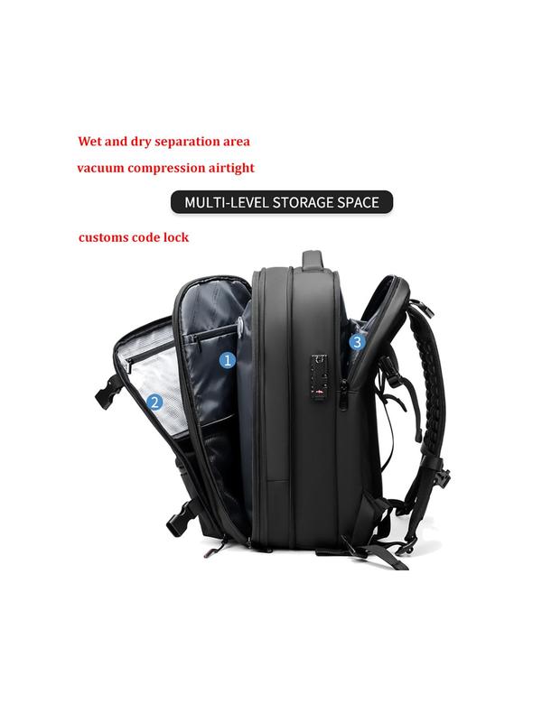 Men's Business Large Capacity Anti-theft Backpack, Vacuum Compression Plain Color Backpack, Expanded Hiking Backpack, Travel Backpack Fall Outfits Fall Freshness, Backpack for Men