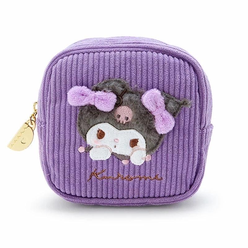 Mini Cute Cartoon Square Corduroy Zipper Coin Purses Cosmetic Bags