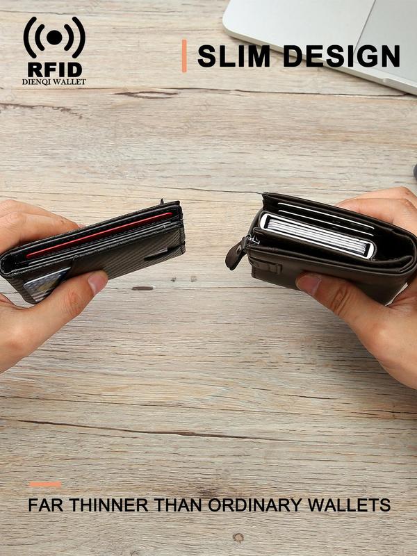 Men's Business Card Holder, RFID Blocking Card Holder, Slim Wallet, Credit Card ID Holder, Minimalist Wallet for Men