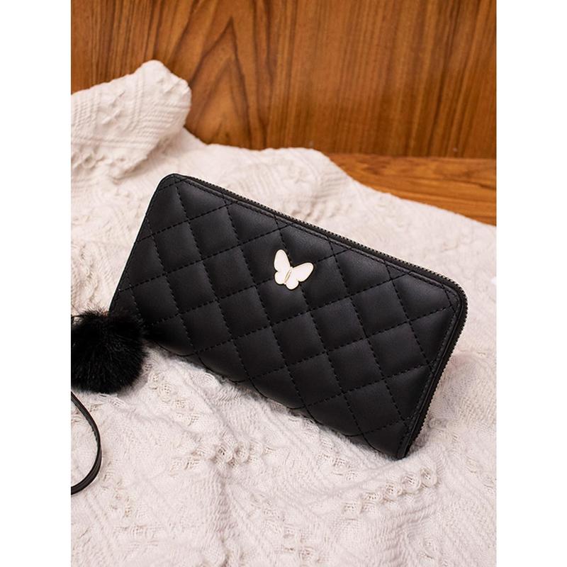 2023 New Fashion Ringer Embroidery Butterfly Women's Long Purse Women's Ultra-Thin Purse Lightweight Modern Business Credit Card ID Card Money Cash Long Wallet Business Casual Teacher's Day Teacher Gifts Work Business Commute Travel Holiday Office Vacatio