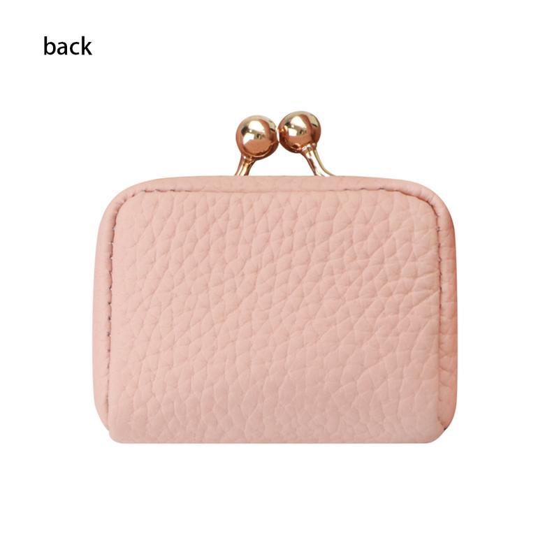 Royal Bagger Genuine Leather Mini Coin Purse, Solid Color Kiss Lock Change Pouch, Casual Style Small Storage Bag for Women 1894