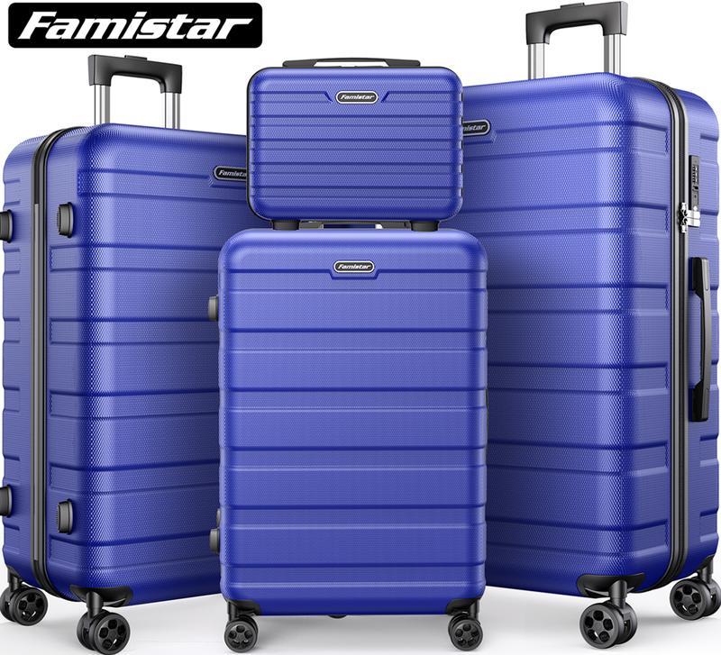 Famistar 4 PCS Hardside Luggage Suitcase Set with 360° Double Spinner Wheels, Integrated TSA Lock, 14” Travel Case, 20