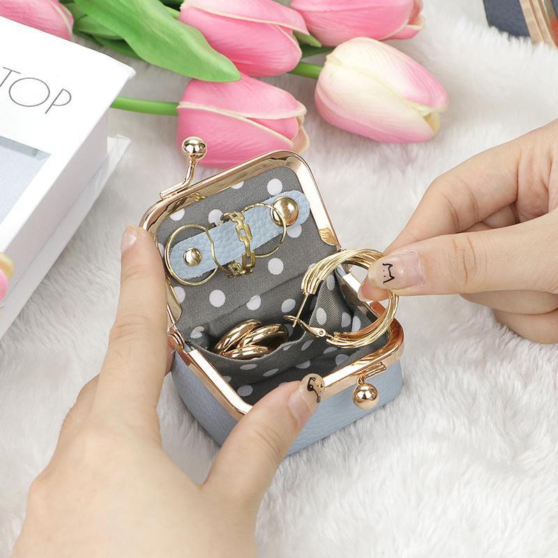 Royal Bagger Genuine Leather Mini Coin Purse, Solid Color Kiss Lock Change Pouch, Casual Style Small Storage Bag for Women 1894