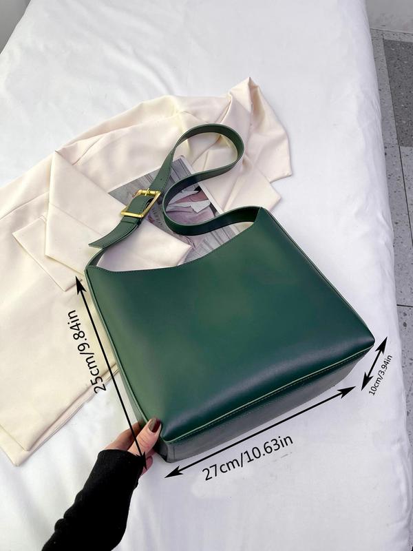 2pcs Women's Simple Style Solid Color Shoulder Bag Set, Including Large Capacity Crossbody Bag & Clutch, Fashionable Tote Bag Set For Daily Use