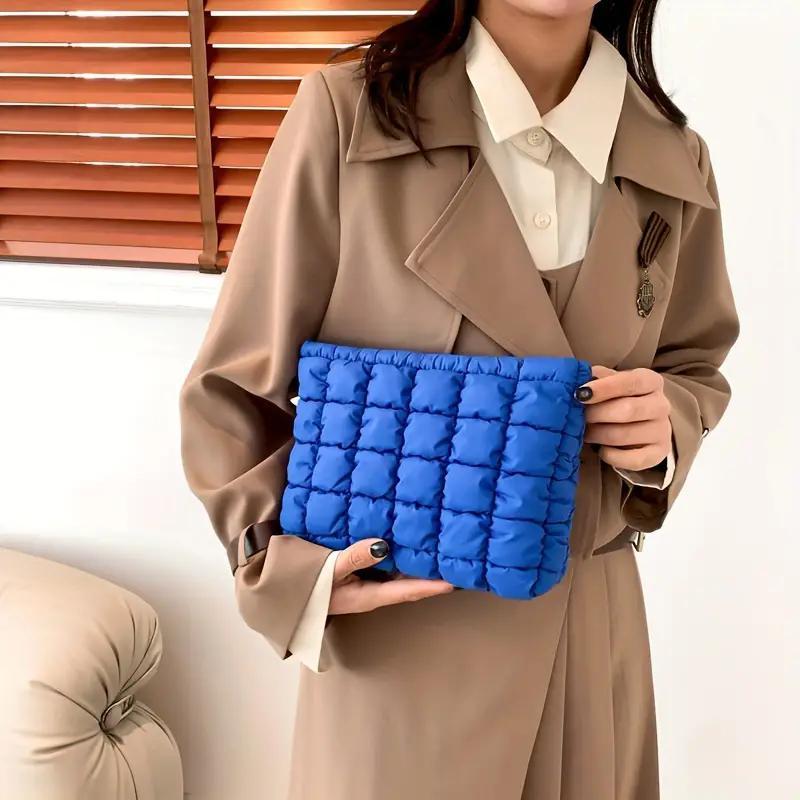 Quilted Pattern Makeup Bag, Large Capacity Travel Cosmetic Storage Bag, Waterproof Makeup Organizer Pouch, Versatile Makeup Bag for Travel & Daily Use, Christmas Gift