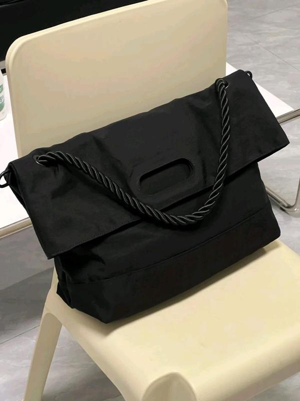 Women's Fashionable Punk Style Large Capacity Crossbody Tote Bag, Trendy Messenger Bag with Adjustable Strap for Work & Daily Used