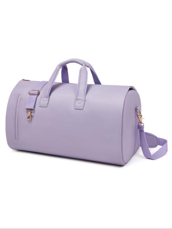 Women's Solid Color Travel Bag, 2024 New Style Large Capacity Bag, Foldable Suit Bag for Daily Travel Work Commute, Multi-pocket Sports Fitness Bag, Cute Fashion Bag