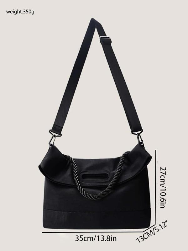 Women's Fashionable Punk Style Large Capacity Crossbody Tote Bag, Trendy Messenger Bag with Adjustable Strap for Work & Daily Used