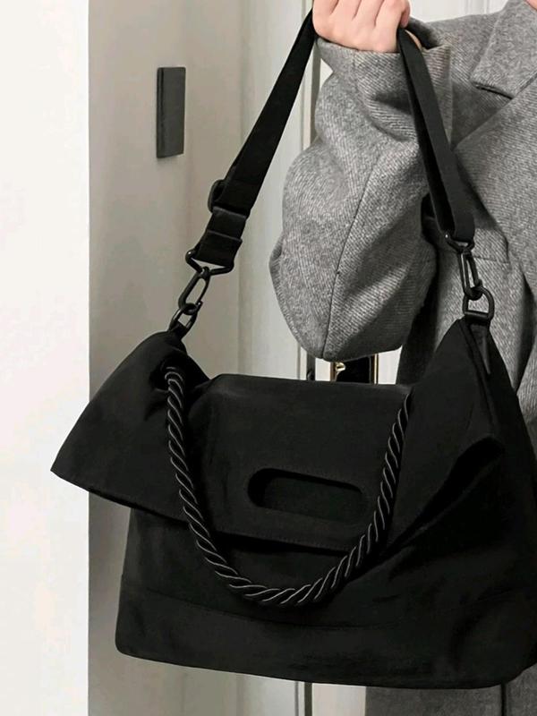 Women's Fashionable Punk Style Large Capacity Crossbody Tote Bag, Trendy Messenger Bag with Adjustable Strap for Work & Daily Used