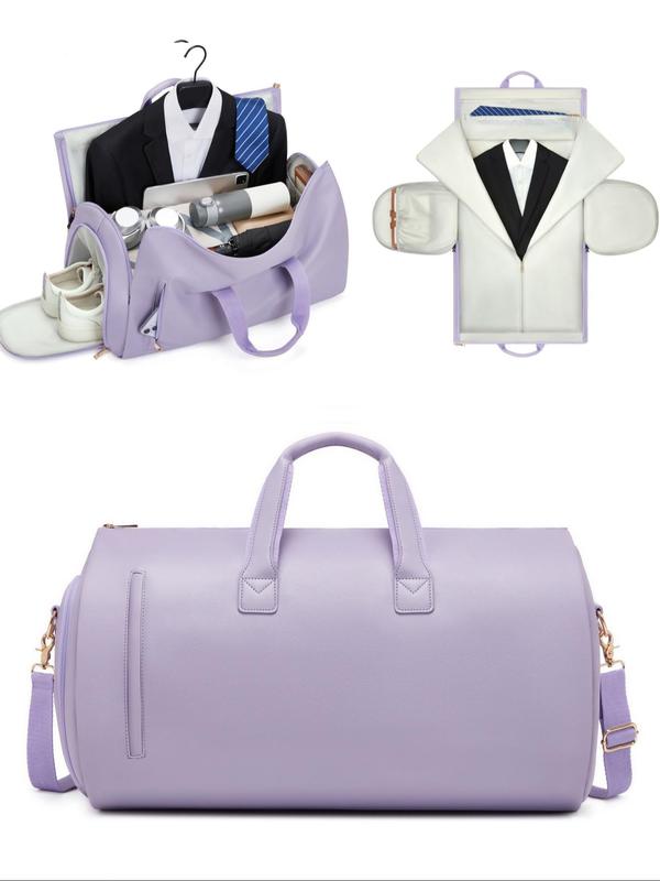 Women's Solid Color Travel Bag, 2024 New Style Large Capacity Bag, Foldable Suit Bag for Daily Travel Work Commute, Multi-pocket Sports Fitness Bag, Cute Fashion Bag