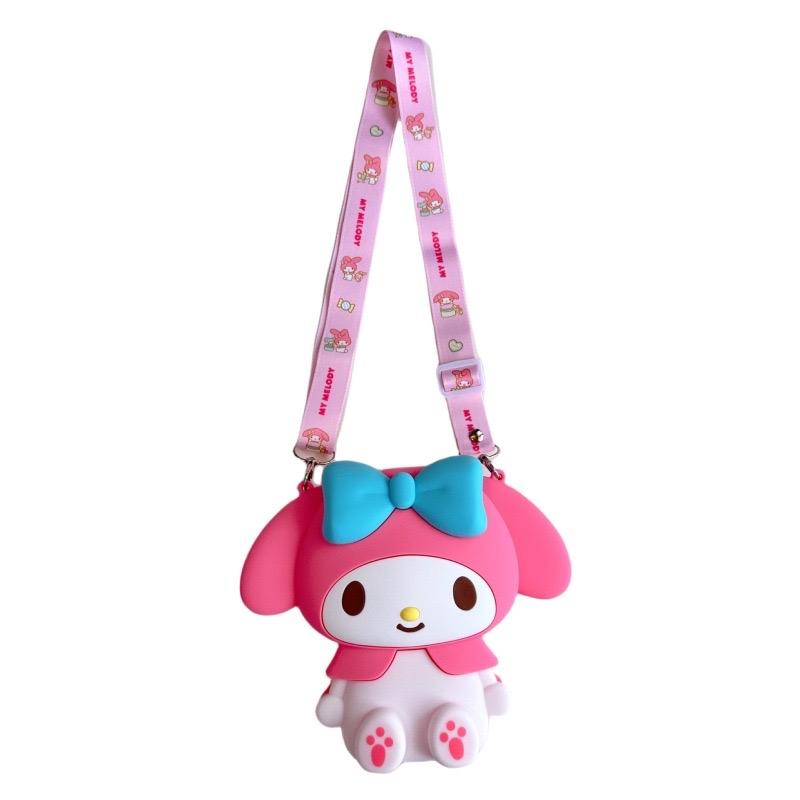 Kuromi & My Melody Design Bag, Silicone Cute Zipper Crossbody Bag, Stylish Purse Large