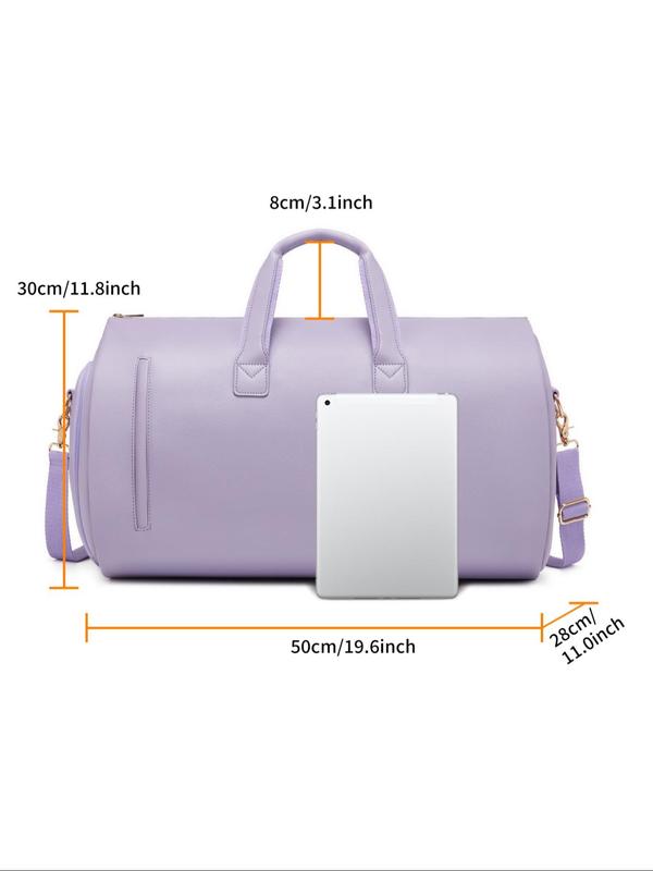 Women's Solid Color Travel Bag, 2024 New Style Large Capacity Bag, Foldable Suit Bag for Daily Travel Work Commute, Multi-pocket Sports Fitness Bag, Cute Fashion Bag