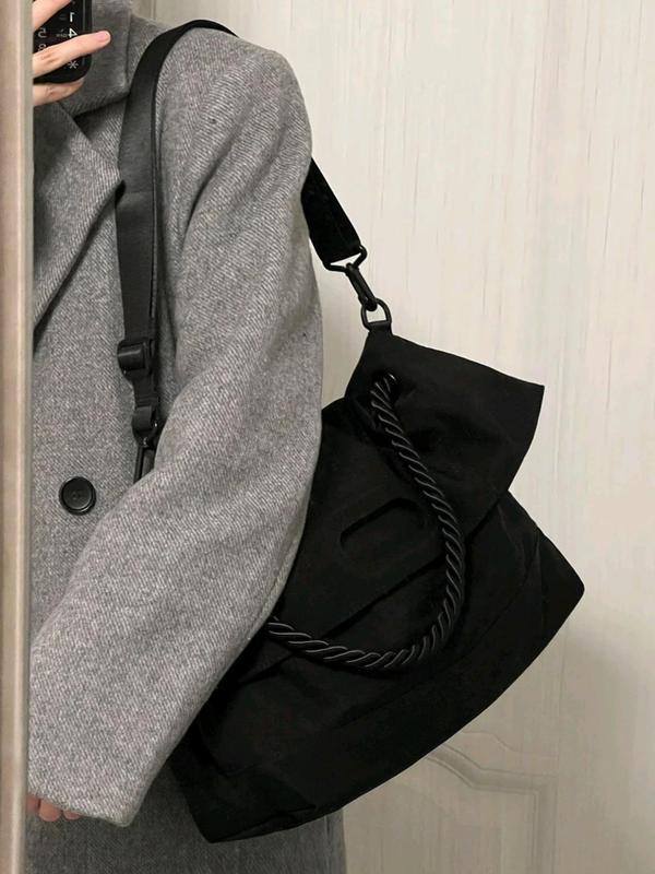 Women's Fashionable Punk Style Large Capacity Crossbody Tote Bag, Trendy Messenger Bag with Adjustable Strap for Work & Daily Used