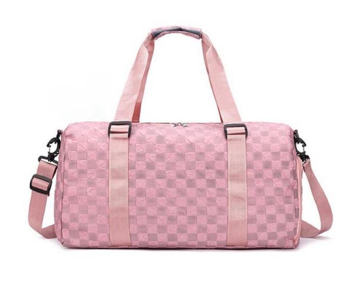 Travel bag women dry-wet separation swimming gym bag large-capacity check-in trolley case hanging bag fashion checked duffel bag Canvas