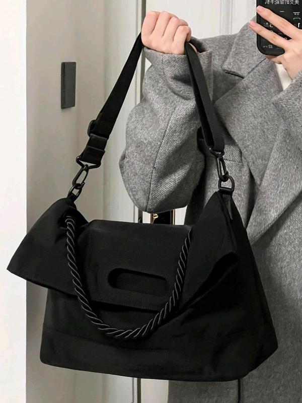 Women's Fashionable Punk Style Large Capacity Crossbody Tote Bag, Trendy Messenger Bag with Adjustable Strap for Work & Daily Used