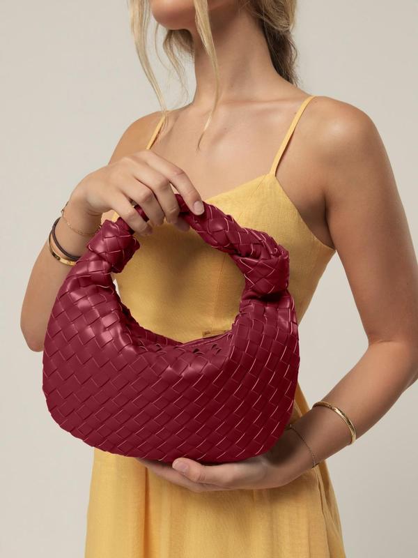 Woven Tote Bag - Over The Shoulder - Soft Durable Vegan Leather -Elevate Your Outfit