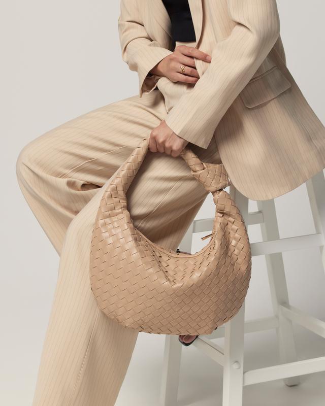 Woven Tote Bag - Over The Shoulder - Soft Durable Vegan Leather -Elevate Your Outfit