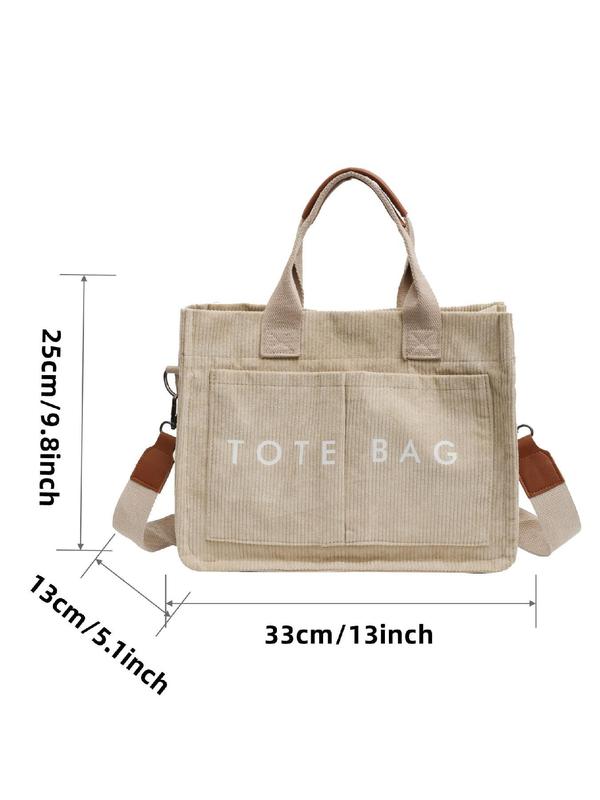 Fashion Letter Pattern Tote Bag, Casual Large Capacity Shoulder Bag for Women, Trendy All-match Bag for Daily Use, Stylish Designer Bag for Women