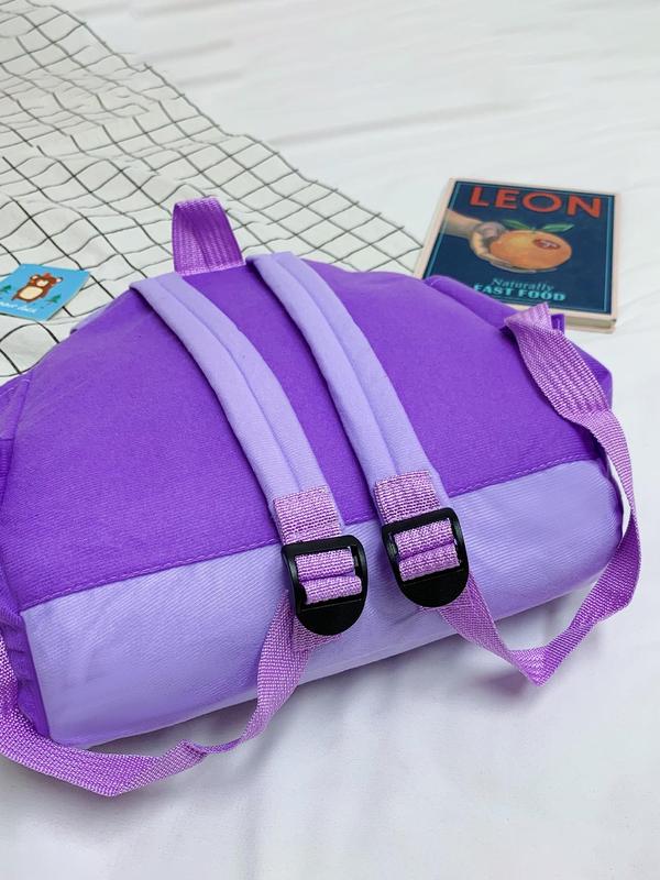 Cartoon Pattern Backpack, Casual Large Capacity Backpack with Pocket Design, Portable Lightweight Cute Backpack for Women & Men