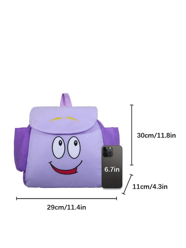Cartoon Pattern Backpack, Casual Large Capacity Backpack with Pocket Design, Portable Lightweight Cute Backpack for Women & Men
