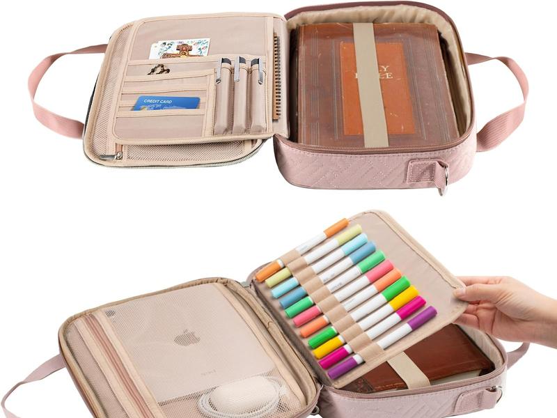 Bible Case for Women-Bible Covers-Bible Carrying Case-Book Bags and Totes for Women, Girls with Detachable Shoulder Strap, Bible Gift