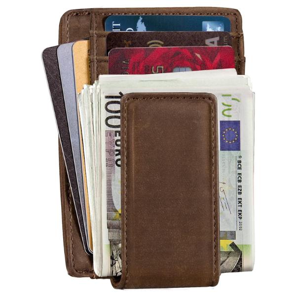 Christmas Gift Leather Magnetic Front Pocket Money Clip Wallet Gift for him