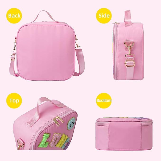 Lunch Box for Women Girl Large Insulated Lunch Bag, Kids Lunch Bag Personalized  with Adjustable Shoulder LunchBag for Girls School Travel Picnic