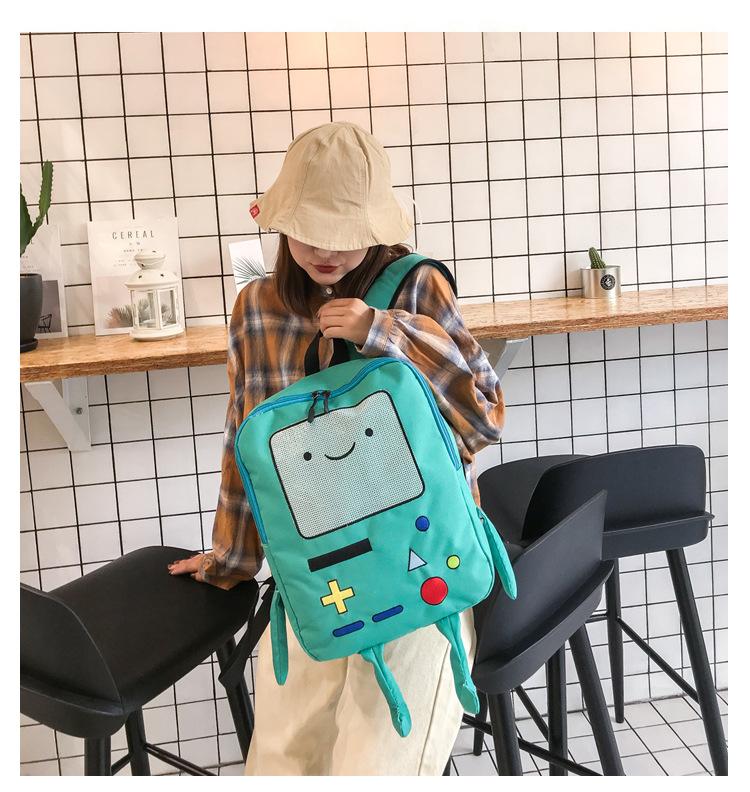 Cute Anime Stereoscopic Backpack, Oxford Spin Material Bookbag, Perfect School Bag For Students