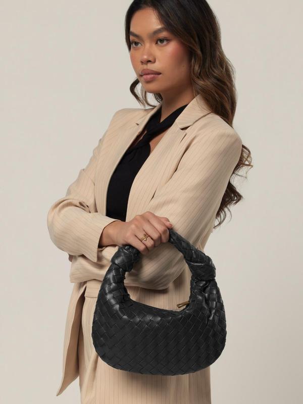 Woven Tote Bag - Over The Shoulder - Soft Durable Vegan Leather -Elevate Your Outfit