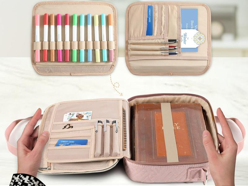 Bible Case for Women-Bible Covers-Bible Carrying Case-Book Bags and Totes for Women, Girls with Detachable Shoulder Strap, Bible Gift