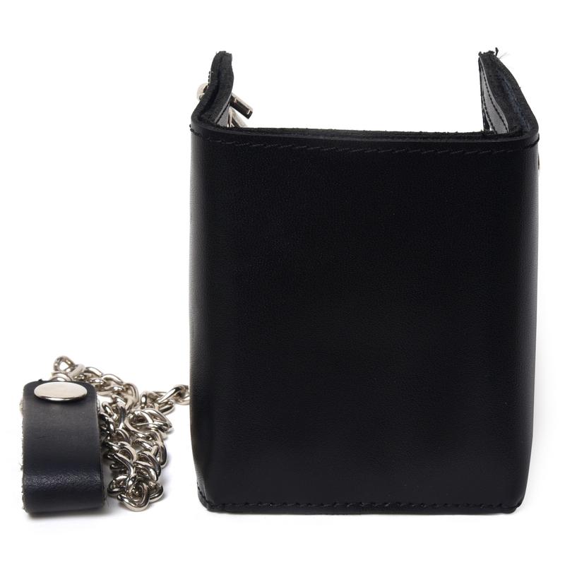 Leatherboss Genuine Leather Men Dollar Print Trifold Wallet Chain Biker