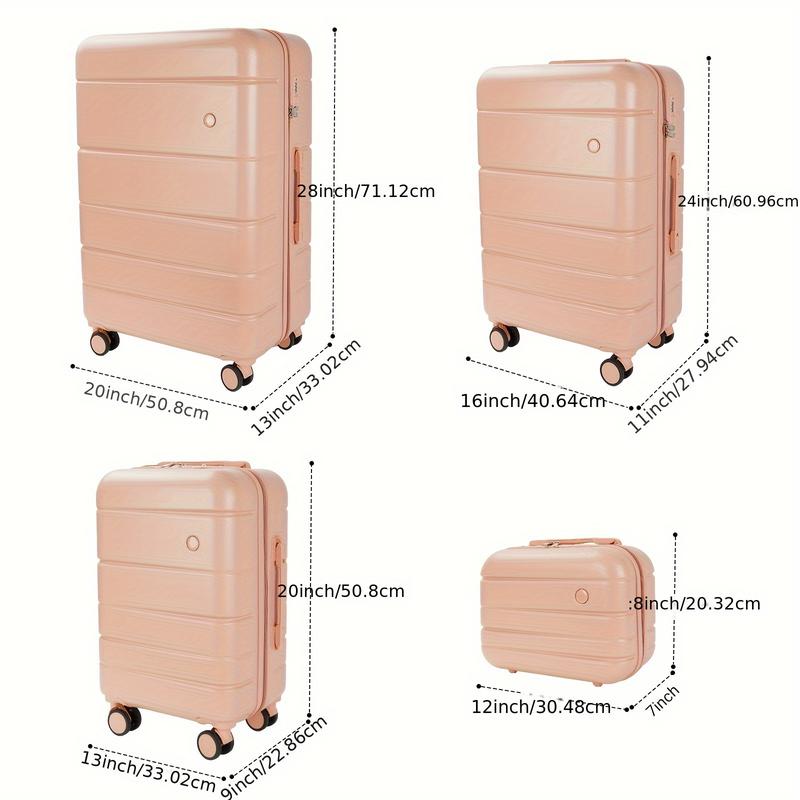 4-Piece Luggage Simple and Stylish Suitcase Suit  Wheel Hard Shell Lightweight 14-Inch Cosmetic Bag (14-Inch 20-Inch 24-Inch 28-Inch) suitcases luggage sets