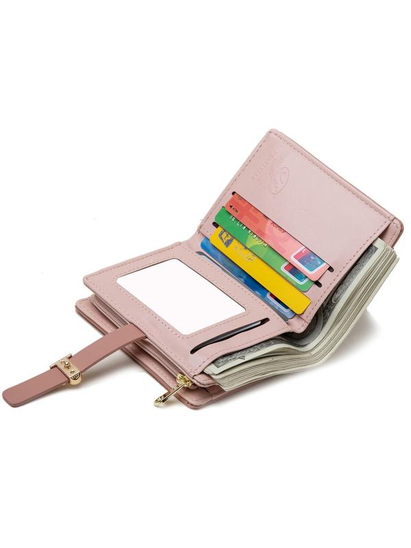 Women's Floral Pattern Zipper Short Wallet, 2024 New Style Fashionable Pu Leather Card Holder, Multi-functional Precision Women's Wallet