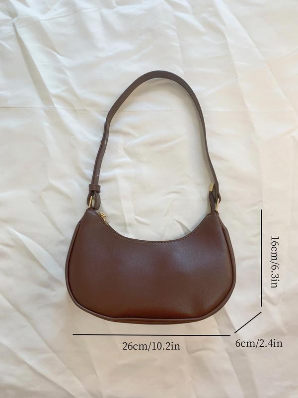 Women's Elegant Half Moon Bag, Y2k Summer Trendy Vintage Pu Leather Everyday Bags for Women & Girls, All-match Chic Handbag for Fall Daily & Work Use  Y2k