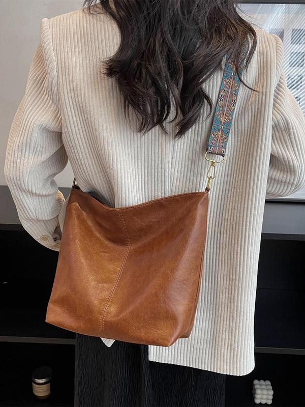 Women's 2024 New Stylish Elegant Large Capacity Crossbody Bag, Trendy Vintage Ethnic Pattern Strap Crossbody Bag, Fashionable Bag for Work & Daily Use