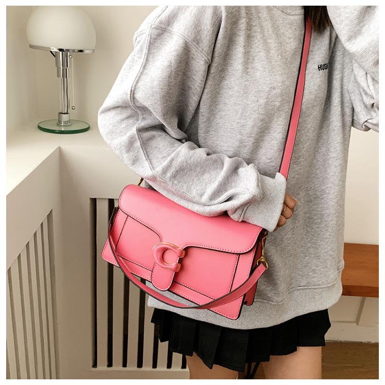 2024 new women's bag Ms. crossbody bag shoulder bag fashionable hundred matching cowhide small square bag