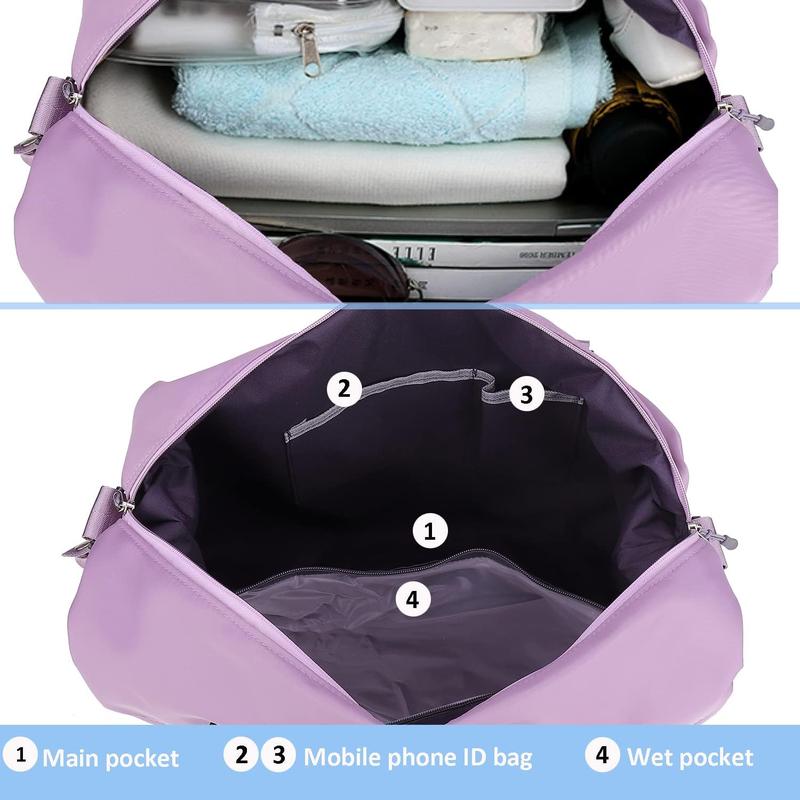 Travel Weekender Overnight Bags for Women With Wet Pocket Sport Gym Tote Duffle Bag Carry on Waterproof