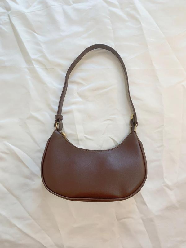Women's Elegant Half Moon Bag, Y2k Summer Trendy Vintage Pu Leather Everyday Bags for Women & Girls, All-match Chic Handbag for Fall Daily & Work Use  Y2k