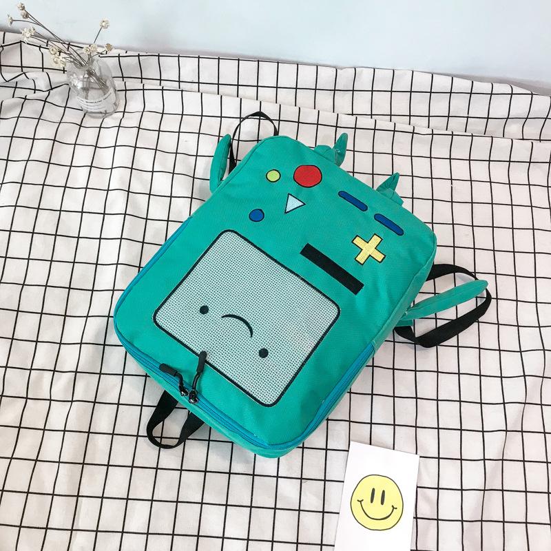 Kawaii Bag Cartoon Backpack Daily Backpack Travel Green Anime Backpack for Men Women