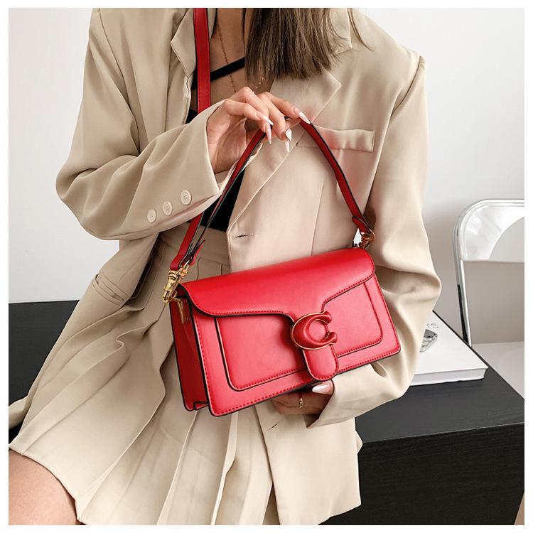 2024 new women's bag Ms. crossbody bag shoulder bag fashionable hundred matching cowhide small square bag