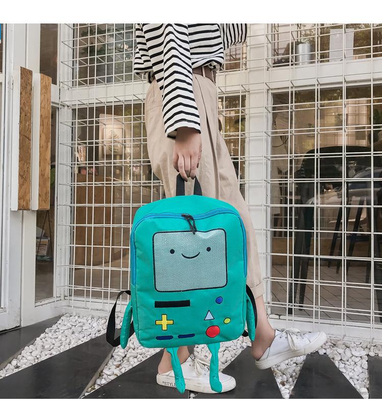 Kawaii Bag Cartoon Backpack Daily Backpack Travel Green Anime Backpack for Men Women